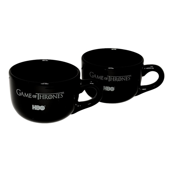 Game of Thrones HBO Black Coffee Mug Tea Set of 2 Ceramic M Ware Fantasy TV Gift - Picture 2 of 10